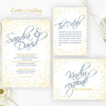 Yellow And Royal Blue Wedding Invitation Kits Printed On