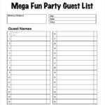 10 Guest List Templates Word Excel PDF Templates Guest List