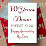 10th Anniversary Card Printable Graphic By DigitalPrintableMe