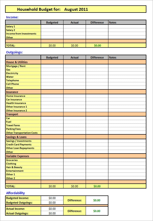 11 Sample Budget Templates In Excel Sample Templates