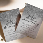 25th Anniversary Invitation 25th Wedding Anniversary Editable Etsy