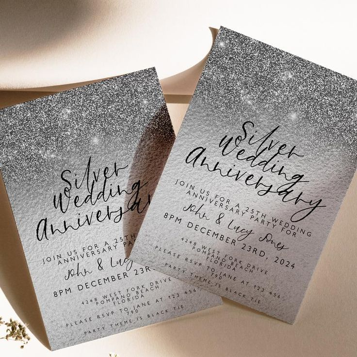 25th Anniversary Invitation 25th Wedding Anniversary Editable Etsy