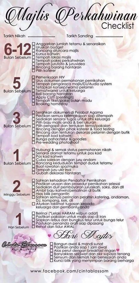 30 Super Ideas For Wedding Checklist Malay Wedding Checklist 