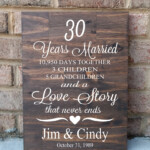 30 Years Of Marriage Hand Painted Wood Sign 30th Anniversary Etsy