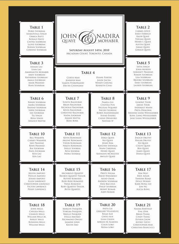 35 Wedding Seating Chart Templates PDF DOC PSD