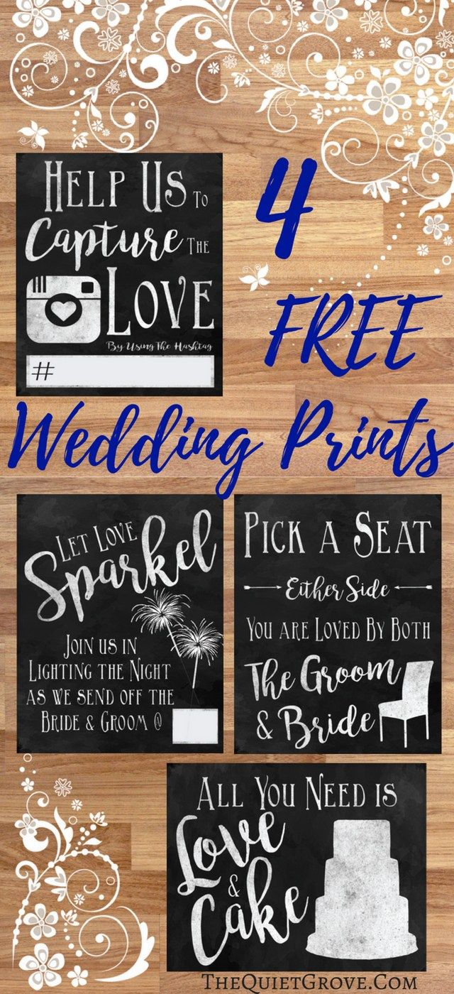 4 Free Wedding Printables The Quiet Grove Free Wedding Printables