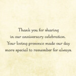 50th Anniversary Thank You Wording Wedding Thank You Messages Golden