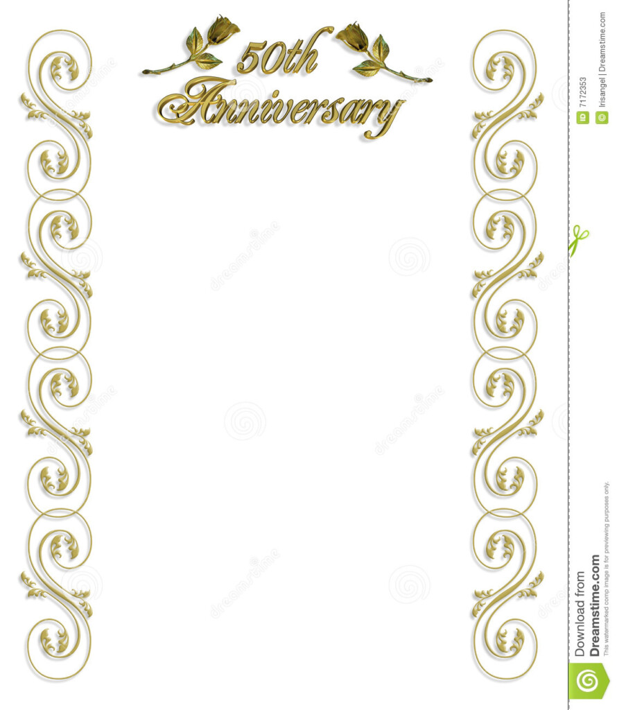 50th Wedding Anniversary Invitation Stock Illustration Illustration 
