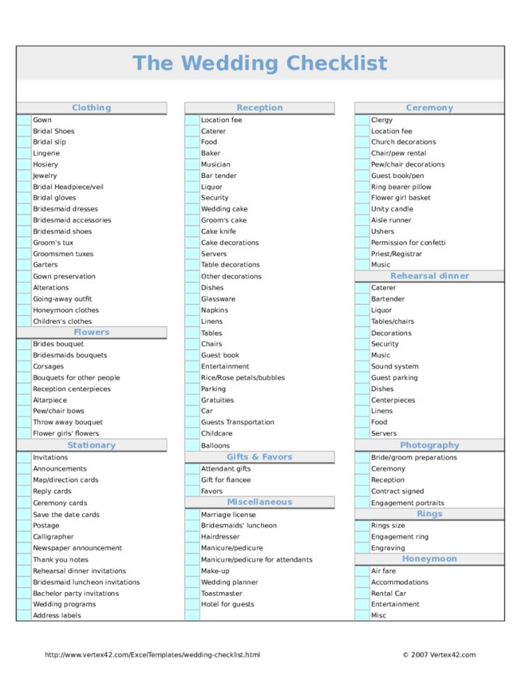 6 Wedding Planner Checklist Templates Word Excel Templates Wedding 