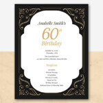 60th Birthday Program Template Illustrator Word Apple Pages PSD