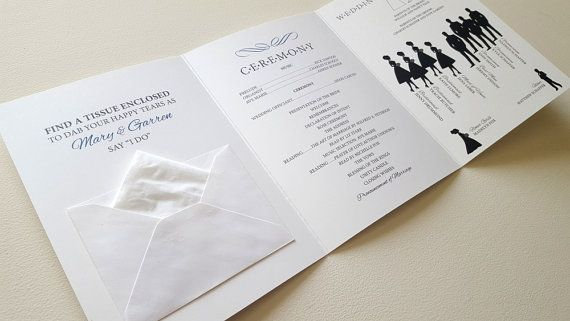 Accordion Style Wedding Program With Mini Envelope By ThePaperVow 