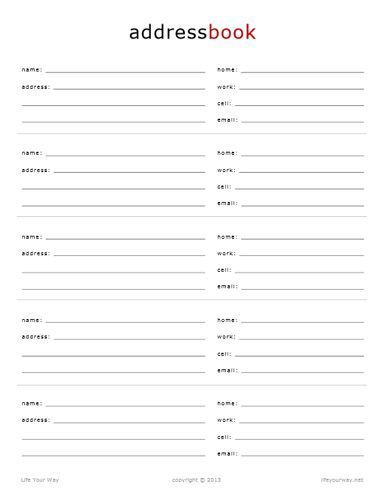 Address Book Free Printable Wedding Planner Book Pdf How To Plan A 