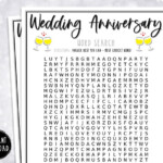 Anniversary Games Word Search Fun Anniversary Party Games Etsy