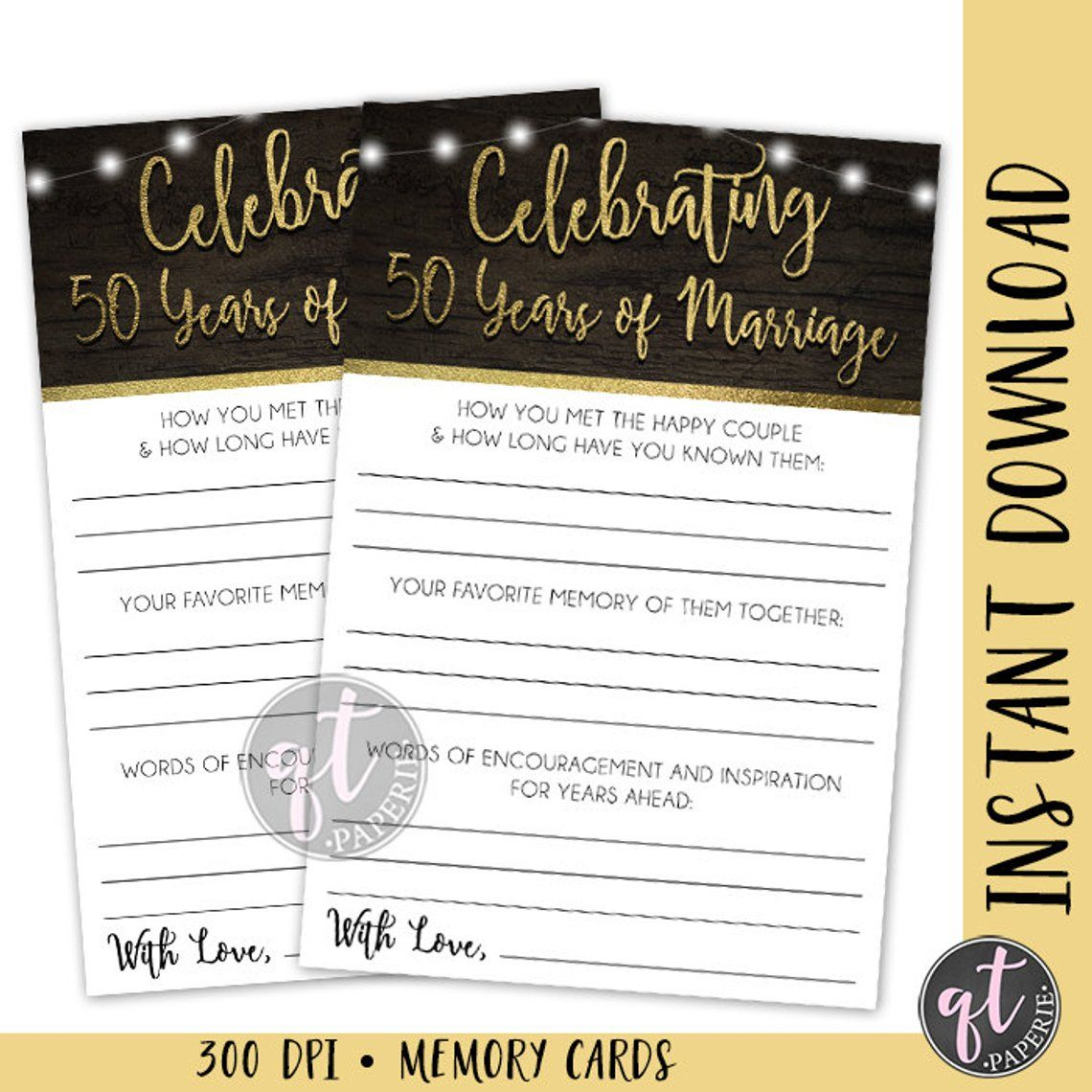 Anniversary Party Printable 50th Wedding Anniversary Party Etsy 