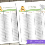 Baby Shower Guest List Template 8 Free Sample Example Format