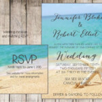 Beach Wedding Invitation Starfish And Sand At The Beach Printable