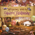 Birthday Enchantment Hidden Objects Game Seasonal ECard Blue