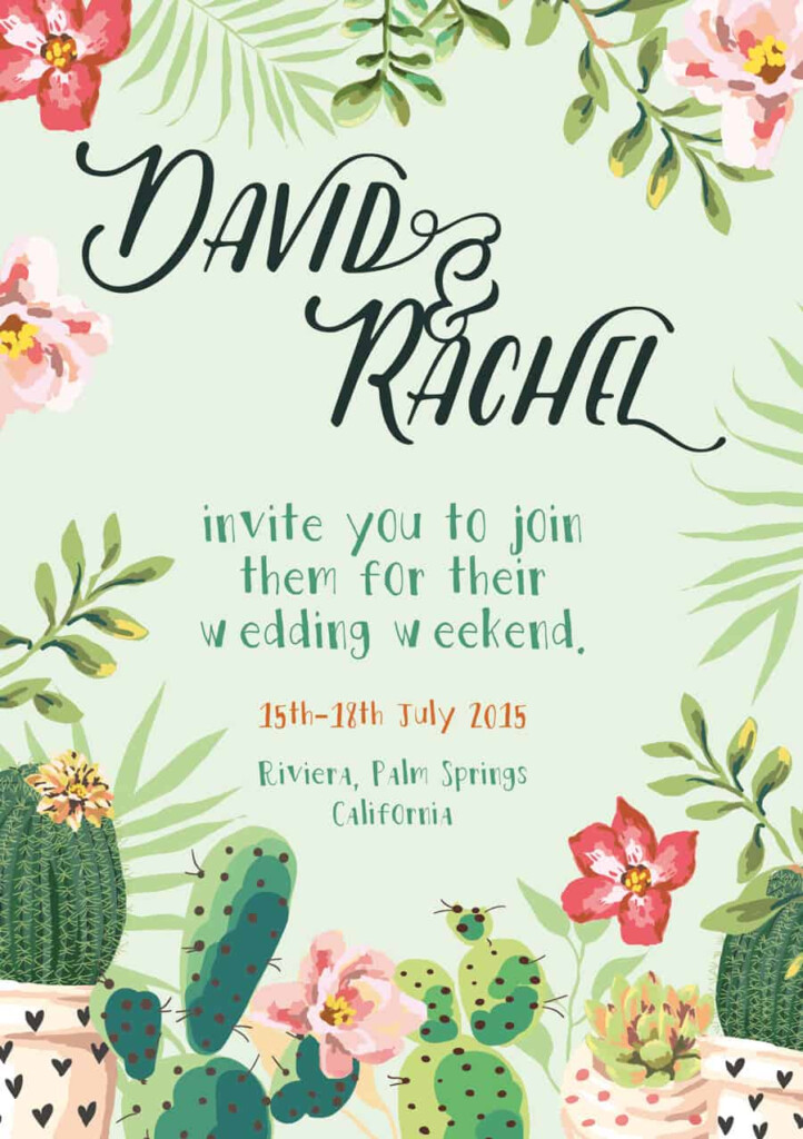 Cactus Themed Wedding Invitation Bespoke Bride Wedding Blog