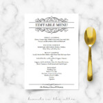 Calligraphic Wedding Brunch Menu Template Wedding Menu Cards Hands