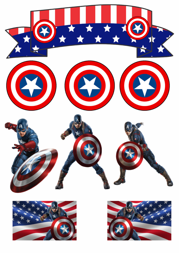 Captain America Free Printable Cake And Cupcake Toppers Oh My 