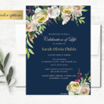 Celebration Of Life Floral Memorial Invitation Printable Etsy In 2021