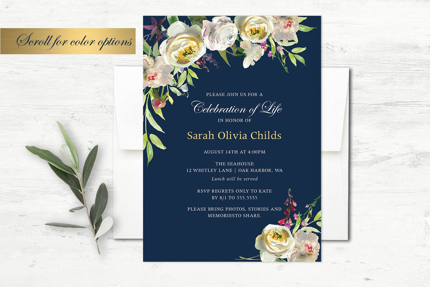 Celebration Of Life Floral Memorial Invitation Printable Etsy In 2021 