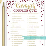 Celebrity Couples Quiz Burgundy And Gold Bridal Famous Etsy