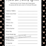 Celebrity Couples Quiz Printable Famous Couples Bridal Etsy