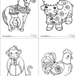 Chinese New Year Zodiac Animals Colouring Pages