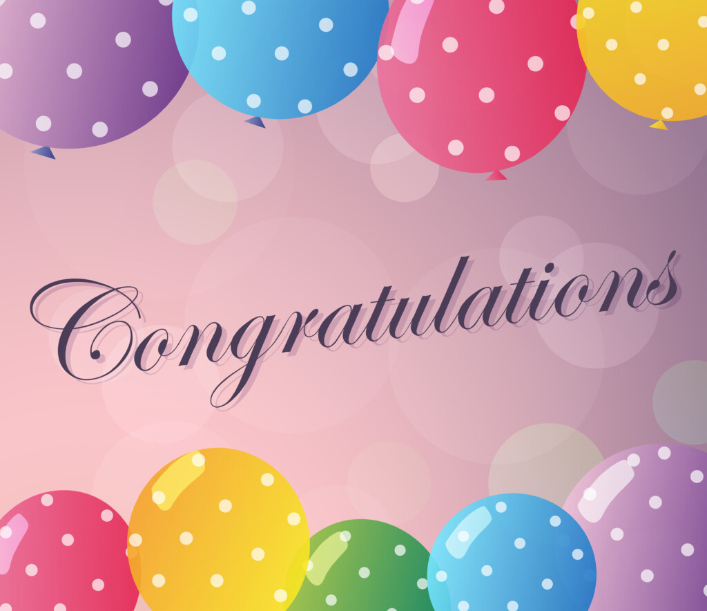 Congratulations Card Template With Colorful Balloons 368075 Vector Art 