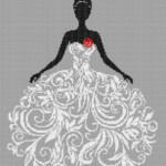 Counted Cross Stitch Pattern Bride In Wedding Dress Abstract