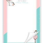 Cute Pink Flamingo Personalized Notepad Personalized Notepads