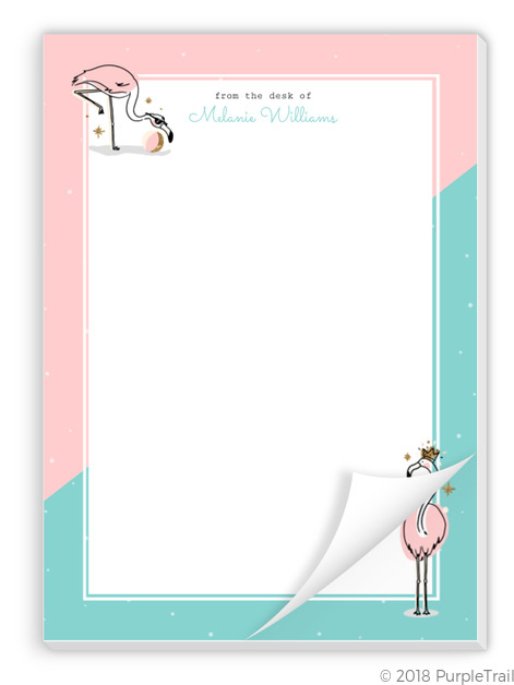 Cute Pink Flamingo Personalized Notepad Personalized Notepads