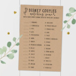 Disney Couples Bridal Shower Game Idea Bridal Shower Game