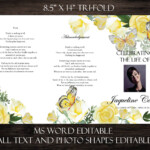 DIY Printable 8 5x14 Tri Fold Funeral Program Memorial Program