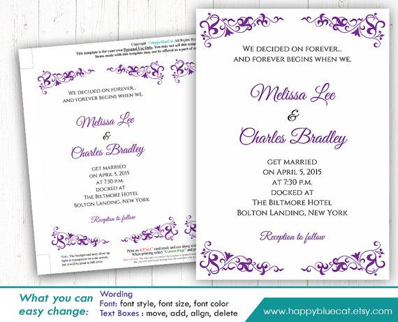 DiY Printable Wedding Invitation Template Instant Download EDITABLE 