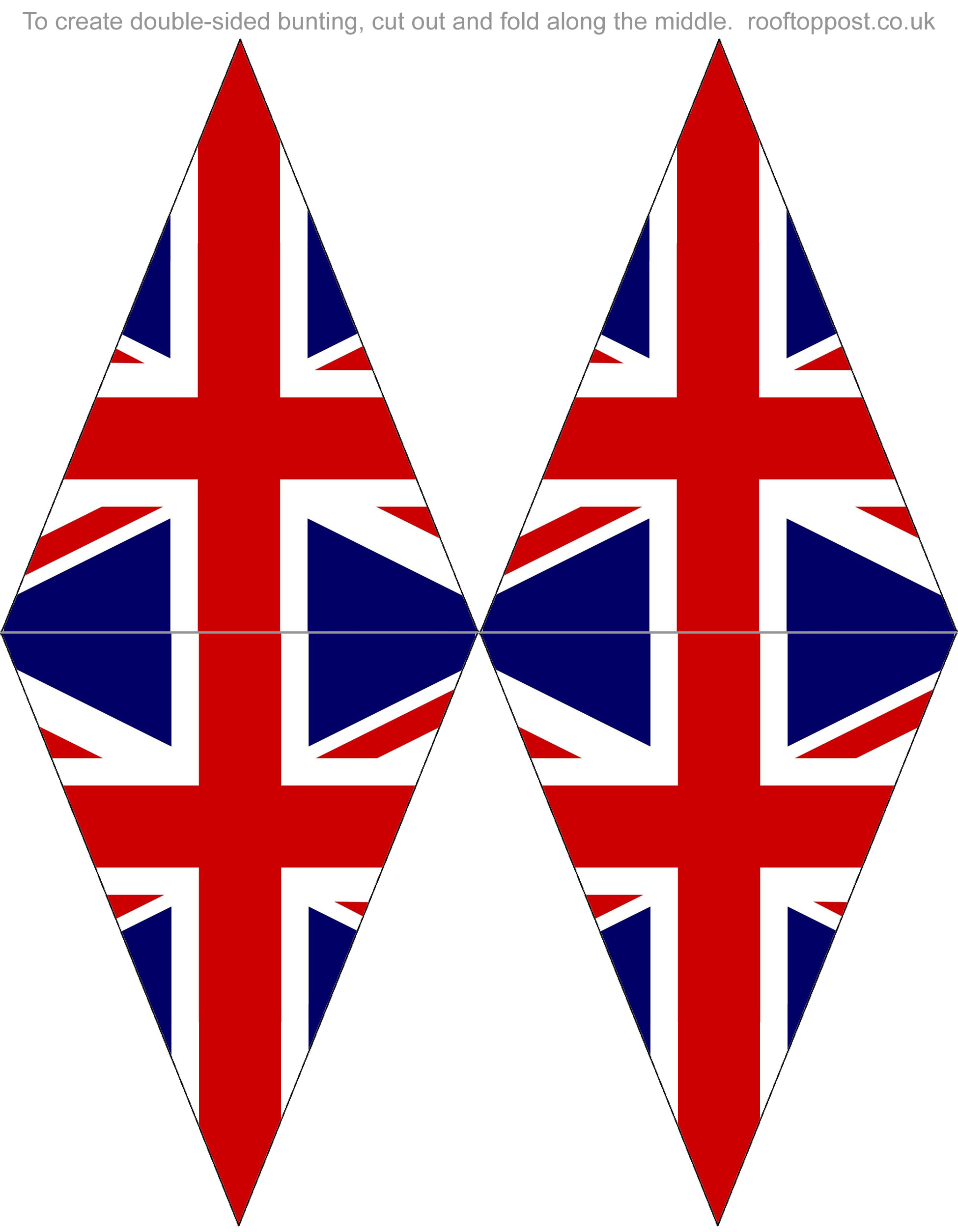 Double Sided Printable British Flag Bunting Rooftop Post Printables