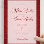 Download Printable Burgundy Vintage Wedding Invitation PDF
