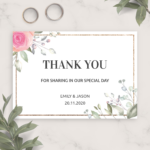 Download Printable Floral Elegant Wedding Thank You Card PDF