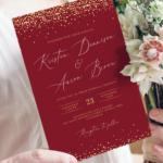 Download Printable Gold And Burgundy Wedding Invitation PDF