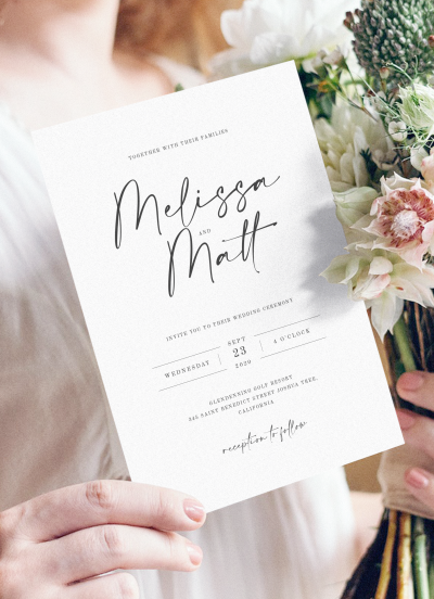 Download Printable Simple Minimalist Wedding Invitation Suite PDF