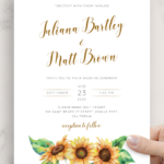 Download Printable Simple Sunflower Wedding Invitation Suite PDF