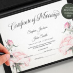 Editable Wedding Certificate Template Printable Certificate Etsy