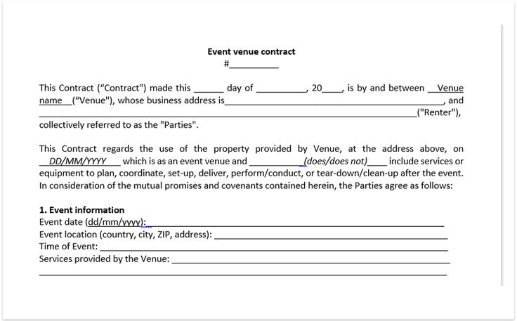 Event Venue Contract Template Download A Free Pdf Venue Within Wedding 