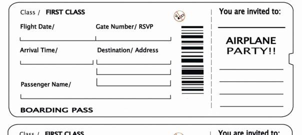 Fake Airline Ticket Template