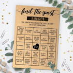 Find The Guest Bingo Bridal Shower Games Printable Bridal Etsy