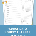 Floral Daily Hourly Planner Template Printable PDF