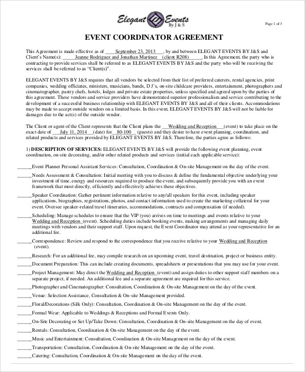FREE 11 Sample Event Contract Agreement Templates In PDF MS Word 