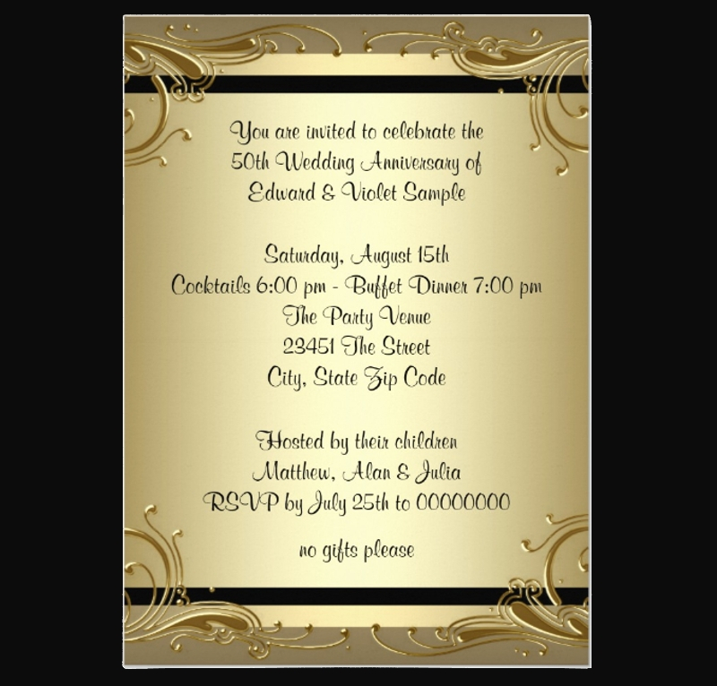 FREE 15 50th Wedding Anniversary Invitation Designs Examples In Word 