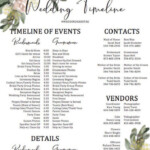 FREE Customizable Wedding Day Timeline Word Doc Template Wedding